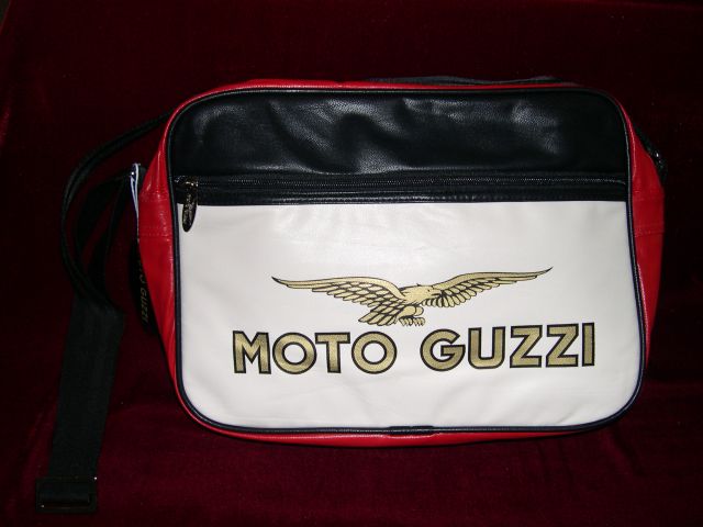 GUZZI BESACE ROUGE BLANC NOIR